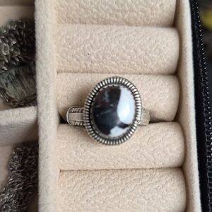 White Buffalo Sterling Ring
